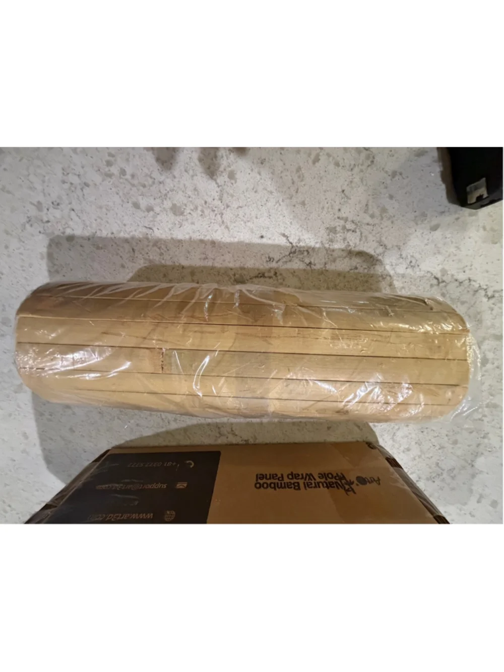 NEW 2 Pack Art3d 12 x 96 in Pole Wrap Natural Bamboo Wall Panel Natural